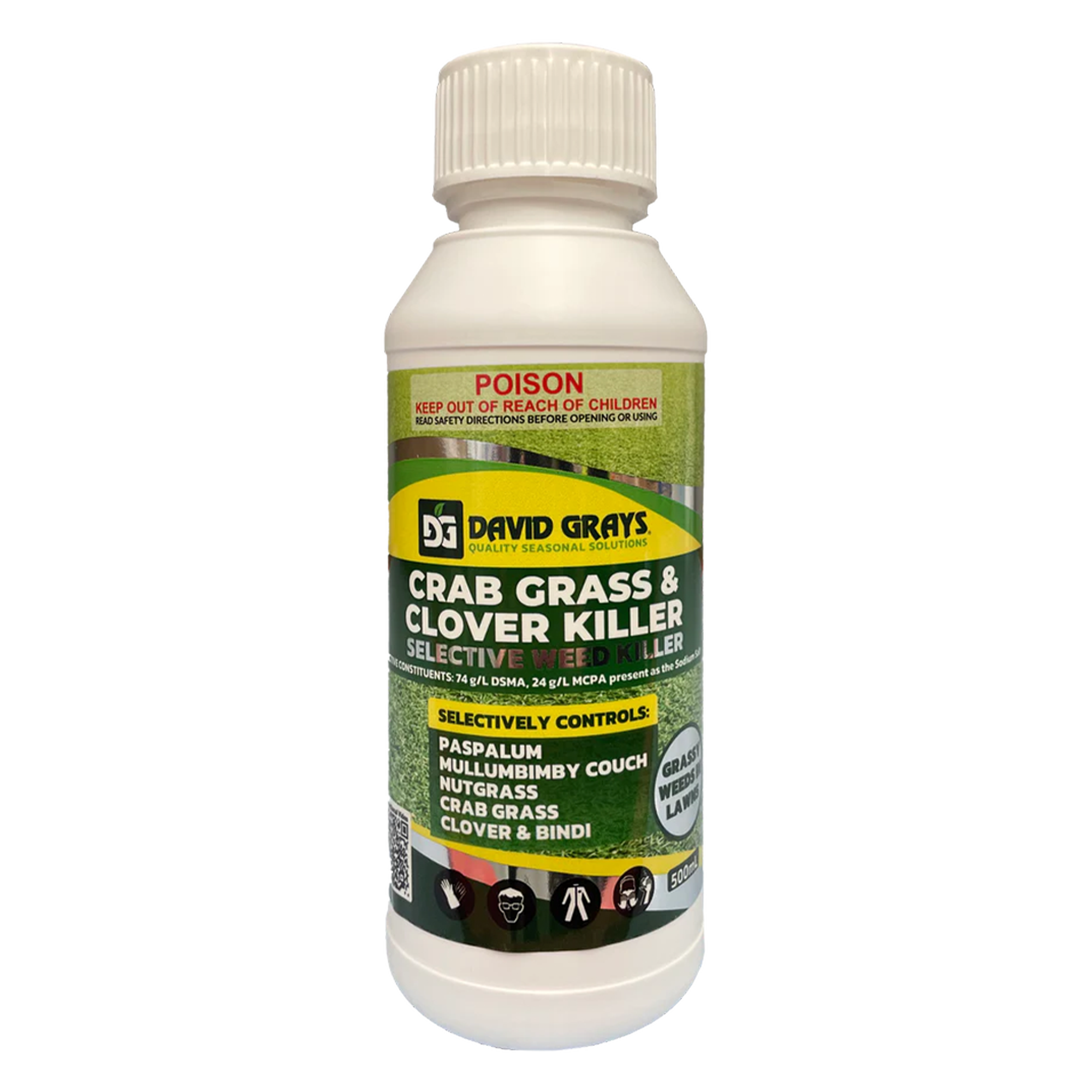David Grays Crab Grass & Clover Killer 500ml | Couch Selective Herbicide |  Lawnhub