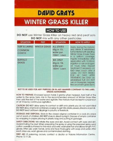 David Grays Winter Grass Killer