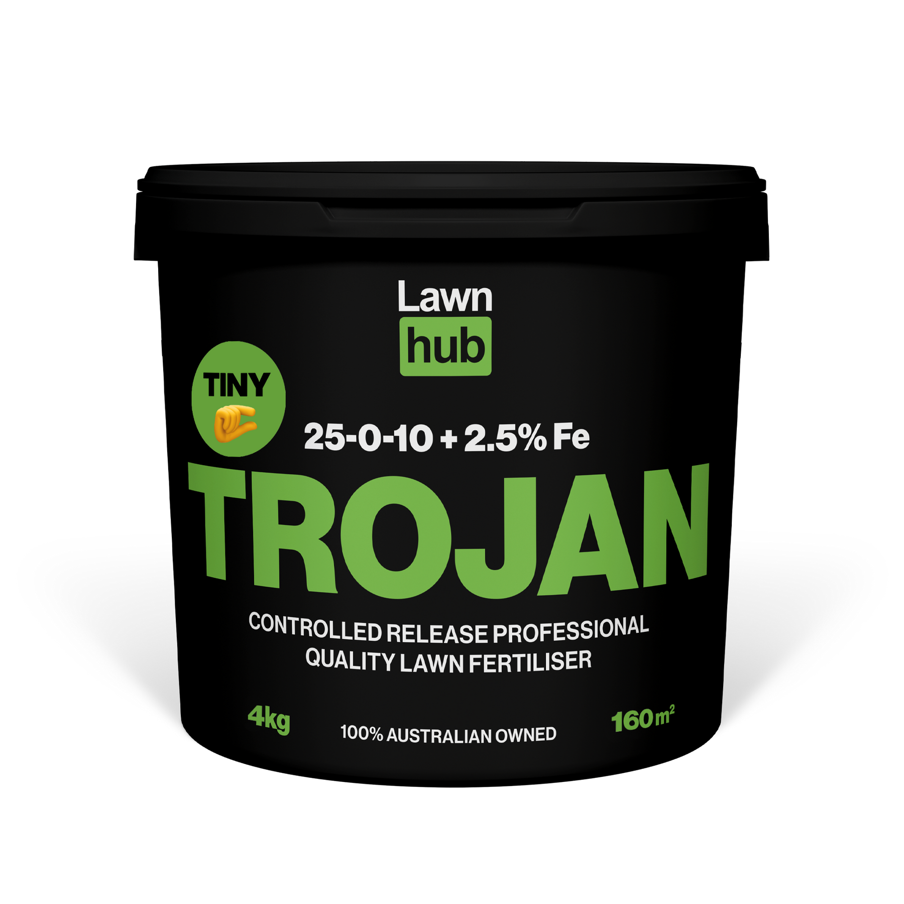 Tiny Trojan Lawn Fertiliser 4kg 25:0:10+2.5% Fe - Mini Prill